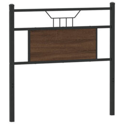 Berkfield Headboard Brown Oak 75 Cm Engineered Wood And Steel - thumbnail 2