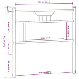 Berkfield Headboard Brown Oak 75 Cm Engineered Wood And Steel - thumbnail 8