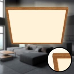 Briloner Ceiling Light Led 22W 3000Lm Square Ultra Slim Wood Look Panel 420mm Warm White - thumbnail 7