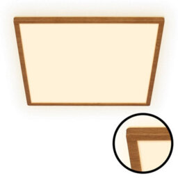 Briloner Ceiling Light Led 22W 3000Lm Square Ultra Slim Wood Look Panel 420mm Warm White