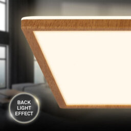 Briloner Ceiling Light Led 22W 3000Lm Square Ultra Slim Wood Look Panel 420mm Warm White - thumbnail 5