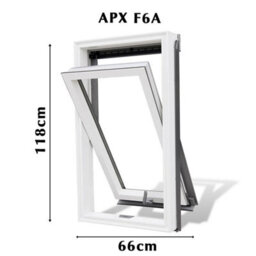 Yardlite Roof Window Grey / White Upvc Pivot Loft Skylight Unvented + Flashing  - F6A - 66Cm X 118Cm, Ufx Universal Flashing - thumbnail 2