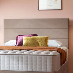 Sealy Kingston Latte Fabric Headboard Linear Stitch Design Strutted Mount Single, Double, King & Super King Uk Handmade - thumbnail 3