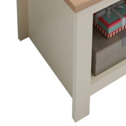 Side Lamp Table Oak Top Small End Bedside Nightstand Shelf Cream - thumbnail 5