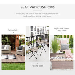 Outsunny 45 X 45Cm Replacement Garden Seat Cushion Pad With Ties, Cream White - thumbnail 5