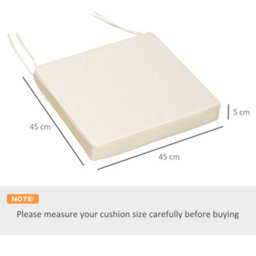Outsunny 45 X 45Cm Replacement Garden Seat Cushion Pad With Ties, Cream White - thumbnail 2
