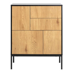 Wyld Haus El Paso Sideboard, Black Metal Frame & Wild Oak Veneer, 3 Doors 2 Drawers - thumbnail 4