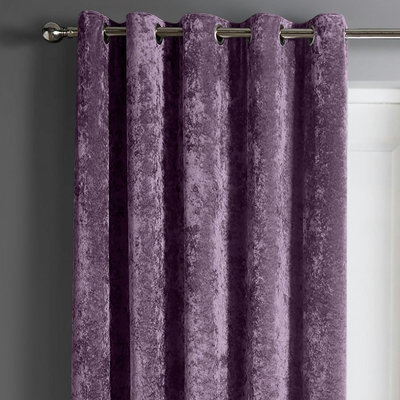 Intimates Crushed Velvet Eyelet Door Curtain - Mauve