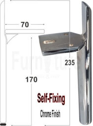 L&F 4 Chrome Furniture Settee Legs Cabinet Sofa Metal Feet 170mm High Chair Beds - thumbnail 4