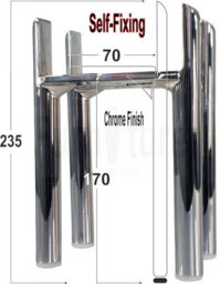L&F 4 Chrome Furniture Settee Legs Cabinet Sofa Metal Feet 170mm High Chair Beds - thumbnail 1