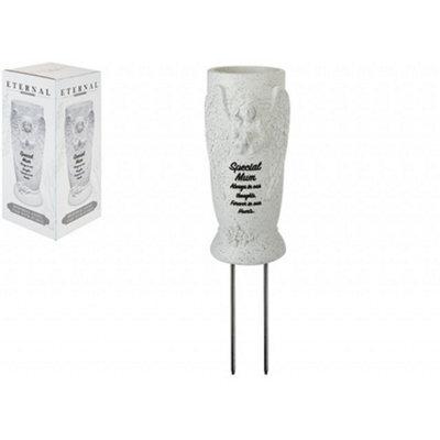 Memorial Angel Vase - Special Mum Grey