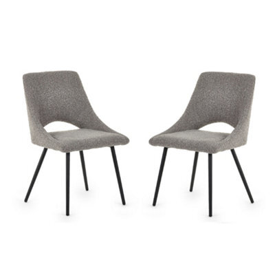 Oakham Norbury Premium Grey Boucle Dining Chairs - Set Of 2 - image 1