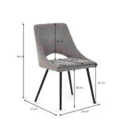 Oakham Norbury Premium Grey Boucle Dining Chairs - Set Of 2 - thumbnail 6