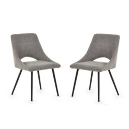 Oakham Norbury Premium Grey Boucle Dining Chairs - Set Of 2 - thumbnail 1