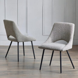 Oakham Norbury Premium Grey Boucle Dining Chairs - Set Of 2 - thumbnail 4