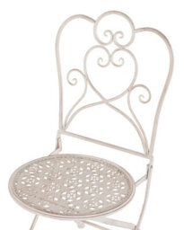 Beliani Set Of 2 Garden Chairs Trieste Folding Metal Light Beige - thumbnail 8