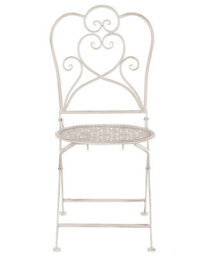 Beliani Set Of 2 Garden Chairs Trieste Folding Metal Light Beige - thumbnail 5