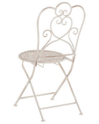 Beliani Set Of 2 Garden Chairs Trieste Folding Metal Light Beige - thumbnail 7