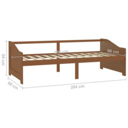Berkfield 3-Seater Day Bed Honey Brown Solid Pinewood 90X200 Cm - thumbnail 8