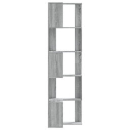 Walplus Corner Bookcase 5-Tier Grey Sonoma 50X50X179 Cm Engineered Wood - thumbnail 5
