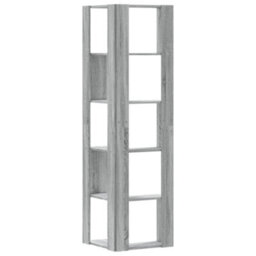 Walplus Corner Bookcase 5-Tier Grey Sonoma 50X50X179 Cm Engineered Wood - thumbnail 6