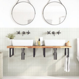Berkfield Bathroom Vanity Top Untreated 140X50X4 Cm Solid Wood Acacia - thumbnail 2
