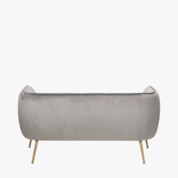 Pacific Lifestyle Lucca Dove Grey Velvet Upholstered Sofa With Metal Legs - thumbnail 4
