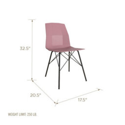 Dorel Home Riley Molded Dining Chair Pink - thumbnail 3