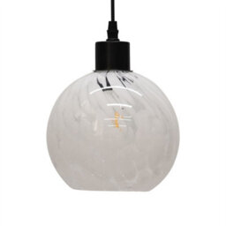 First Choice Lighting Set Of 2 Confetti - Glass Globe With Black Pendant Fittings - thumbnail 2