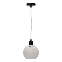 First Choice Lighting Set Of 2 Confetti - Glass Globe With Black Pendant Fittings - thumbnail 3