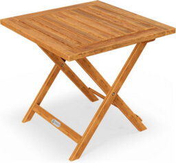 Casaria 46X46Cm Square Folding Garden Side Table - Solid Acacia Wood - Pre-Oiled Weather-Resistant Outdoor Coffee Table - Natural