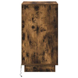 Berkfield Bedside Cabinet With Led Smoked Oak 39X34.5X65 Cm Engineered Wood - thumbnail 7