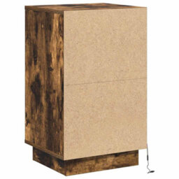 Berkfield Bedside Cabinet With Led Smoked Oak 39X34.5X65 Cm Engineered Wood - thumbnail 8