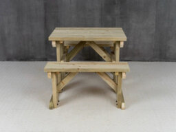 Arbor Garden Solutions Abies Wooden Picnic Bench And Table Set, Outdoor Dining Set (4Ft, Natural Finish) - thumbnail 2