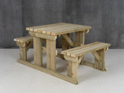 Arbor Garden Solutions Abies Wooden Picnic Bench And Table Set, Outdoor Dining Set (4Ft, Natural Finish) - thumbnail 5