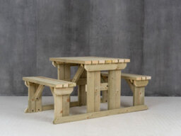 Arbor Garden Solutions Abies Wooden Picnic Bench And Table Set, Outdoor Dining Set (4Ft, Natural Finish) - thumbnail 4