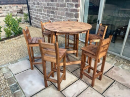 Charles Taylor Trading Deluxe Alfresco Bar Set Six Seater - L200 X W200 X H110 - Redwood - Fully Assembled - thumbnail 3