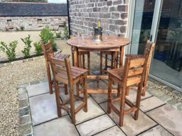 Charles Taylor Trading Deluxe Alfresco Bar Set Six Seater - L200 X W200 X H110 - Redwood - Fully Assembled - thumbnail 4