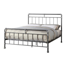 OAT Home Fulham Industrial Scaffold Antique Brass Effect Metal Bed Frame -King Size - thumbnail 5