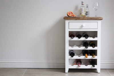 Statement Furniture Florence Wine Rack With Drawer - White - image 1