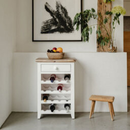 Statement Furniture Florence Wine Rack With Drawer - White - thumbnail 6