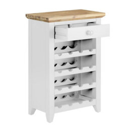 Statement Furniture Florence Wine Rack With Drawer - White - thumbnail 4
