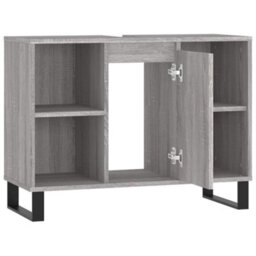 Berkfield Bathroom Cabinet Grey Sonoma 80X33X60 Cm Engineered Wood - thumbnail 5