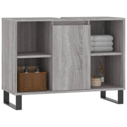 Berkfield Bathroom Cabinet Grey Sonoma 80X33X60 Cm Engineered Wood - thumbnail 3