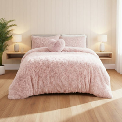 Super Fluffy Duvet Cover Ultra Soft, Cloud-Like Comfort Snug Sleep Pink - image 1