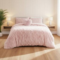 Super Fluffy Duvet Cover Ultra Soft, Cloud-Like Comfort Snug Sleep Pink - thumbnail 1