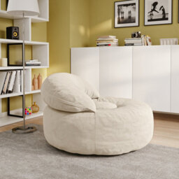 Sobuy Armchair With Footstool 49.2X43.3X25.6 Inch Load Capacity 113 Kg Fst100-Mi - Cream White - thumbnail 4