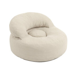 Sobuy Armchair With Footstool 49.2X43.3X25.6 Inch Load Capacity 113 Kg Fst100-Mi - Cream White - thumbnail 3