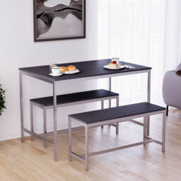 Lassic Vida Designs Roslyn 4 Seater Dining Table With Bench Set, Black - thumbnail 6