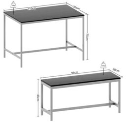 Lassic Vida Designs Roslyn 4 Seater Dining Table With Bench Set, Black - thumbnail 3